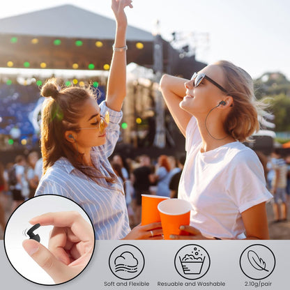 2 Pairs of Ear Plugs for Sleeping,Reusable Hearing Protection Earplugs with 8 Pairs Ear Tips & One Connector Cord,Soft Ear Plugs for Noise Reduction,Concert,Musician & Work - 25dB-30dB