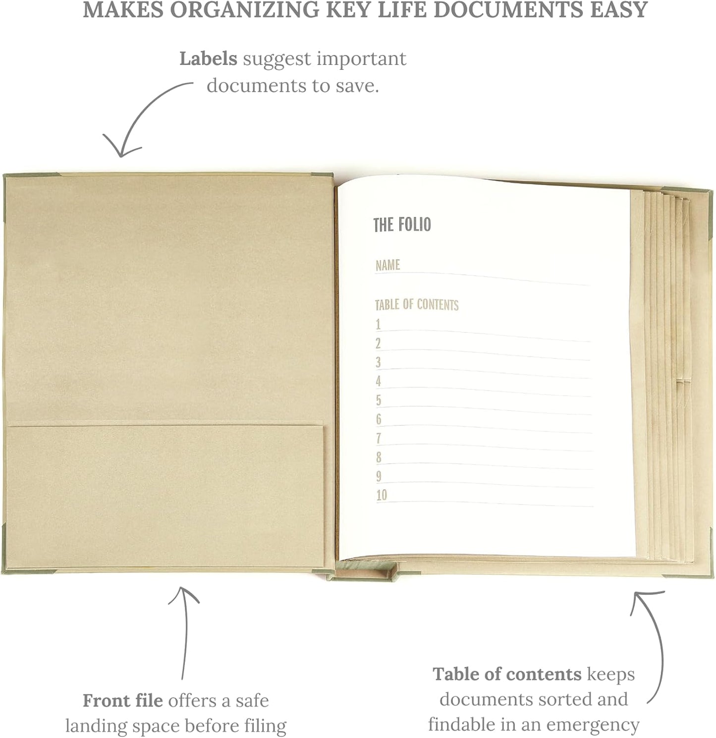 Savor | 2025 Edition The Folio™ Document Organizer | Custom Dyed Cloth-Bound Expanding File for Important Papers, Passports, Birth Certificates & More | Ideal for Home Organization & Graduation Gift