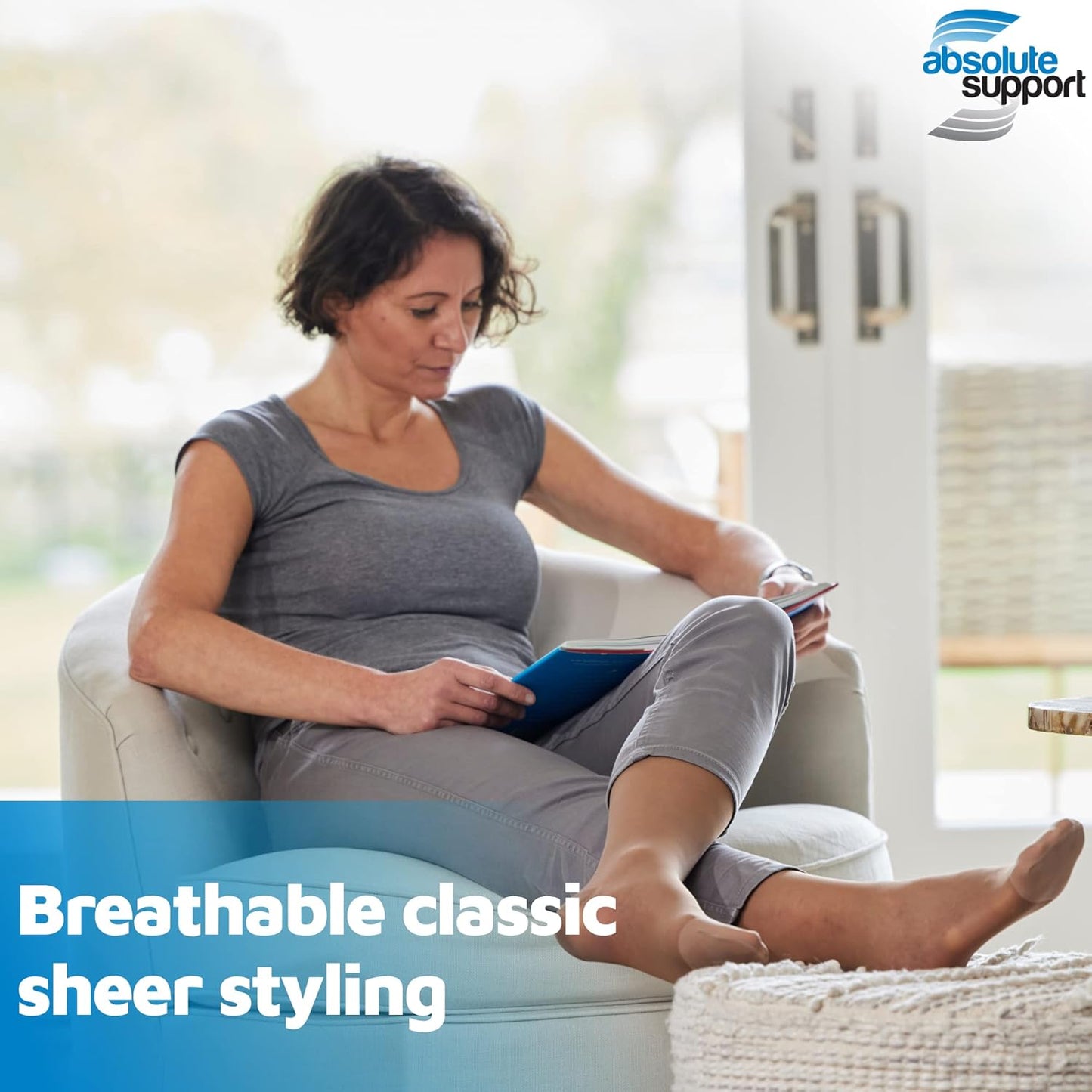 (3 Pairs - Closed Toe) Made in USA - Compression Stockings for Women 15-20mmHg - Sheer Compression Socks for Edema, Pregnancy, Diabetic, Post Surgery Recovery - Nude, Small - A101NU1-3