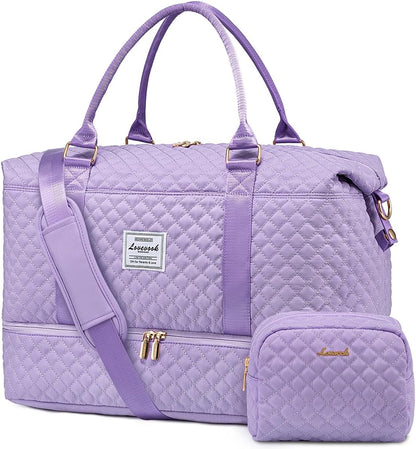 LOVEVOOK Travel Duffle Bag,Weekender Bags for Women with Shoe Compartment，Carry on Overnight Bag with Toiletry Bag,Gym Duffel Bag with Wet Pocket, Hospital Bags for Labor and Delivery