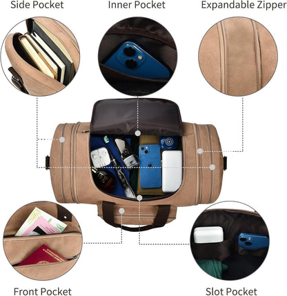 Dimayar Expandable Duffle Bag for Men, 50L Large-Capacity Weekender, Water-Resistant Mens Duffle Bags for Traveling, Lightweight & Durable Overnight Carry-On, Versatile Gym and Travel Bag