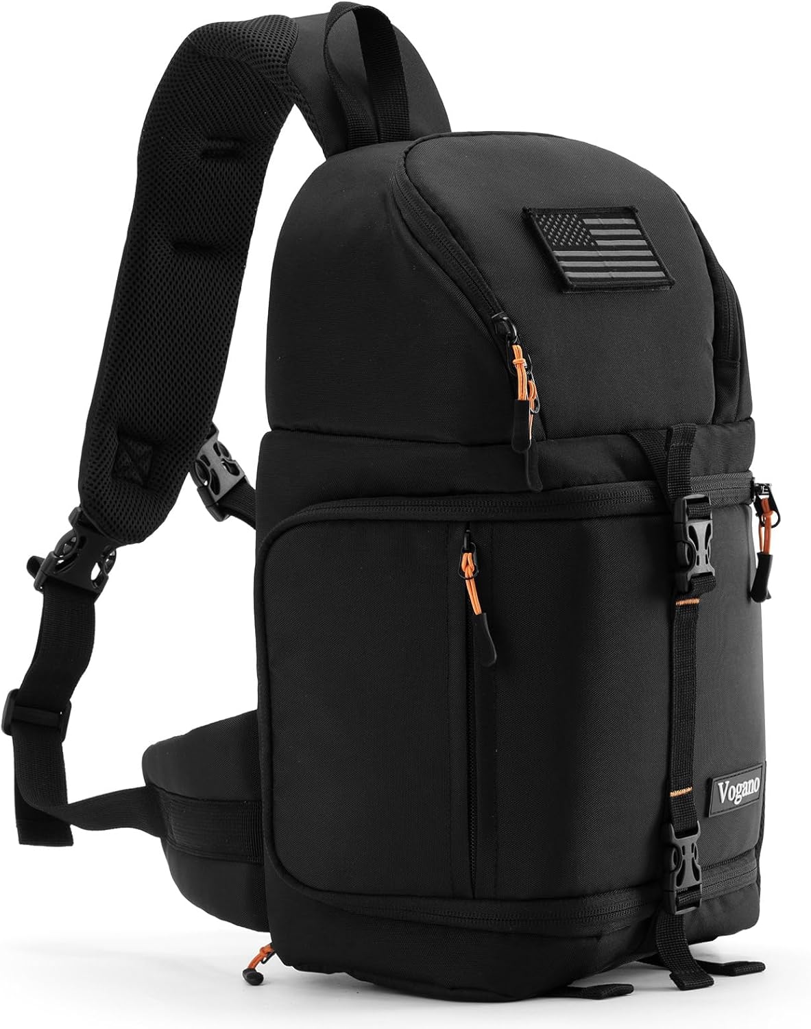 Camera Sling Bag for Photographers - Waterproof Single-Shoulder Camera Case with Adjustable Dividers, Rain Cover & Side Tripod Pocket