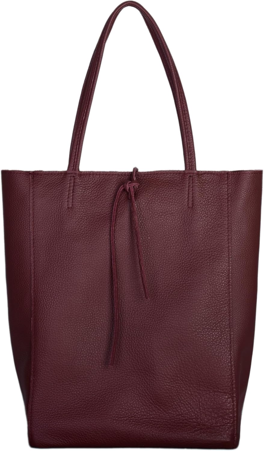 Italian Calf Leather Tote for Women with Zipper, Inner Pocket & Flat Base | Soft Unlined Shopper for Work & Travel
