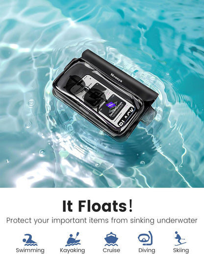 Niveaya IP68 Waterproof Fanny Pack - 2 Pack, Floating Dry Bag Pouch, Phone Waterproof Waist Pouch Dry Bag, Beach, Kayaking, Swimming, Boat Essentials, for iPhone 16/15/14/13/12 Pro Max up to 9.5"
