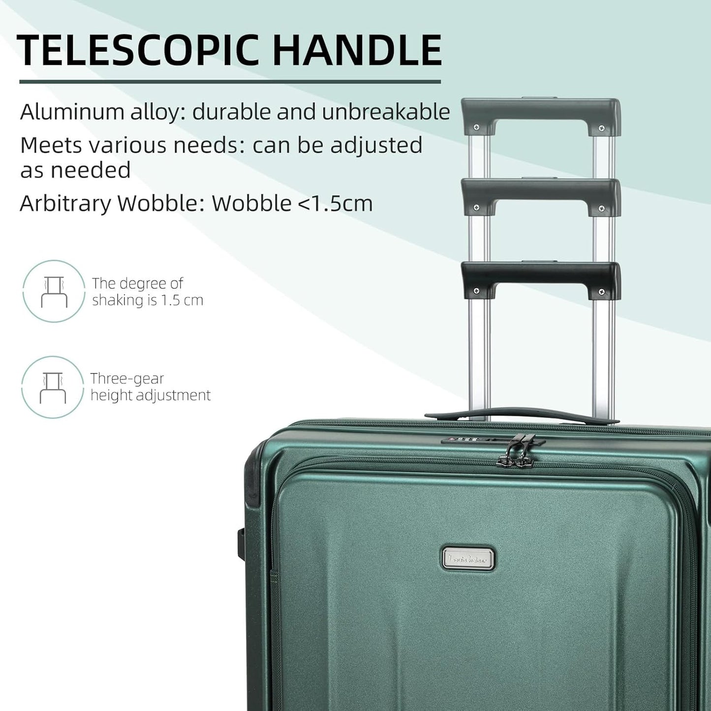 Premium Carry On Luggage, 29 Inch Top Opening Aluminum Frame Airline Approved ABS+PC Hard Shell Suitcases with Silent Wheels, TSA Lock, Front Pocket & Wet-dry Separated Six-piece set