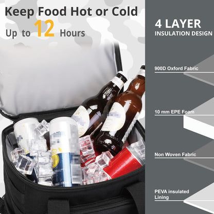 Tactical Backpack Cooler,Lunch Backpack for Men Adults Work with Handle，Soft Cooler Backpack Insulated Waterproof Leak Proof