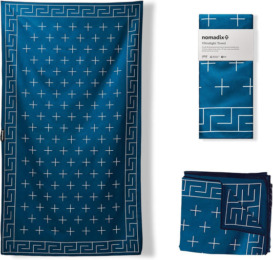 Nomadix Ultralight Towel - Quick Dry & Super Lightweight - Perfect As A Pack Towel to Save On Space - Made with Recycled Materials - Barton Dark Blue - 30x54