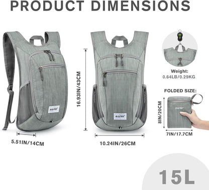 G4Free 10L/15L Hiking Backpack Lightweight Packable Hiking Daypack Small Travel Outdoor Foldable Shoulder Bag