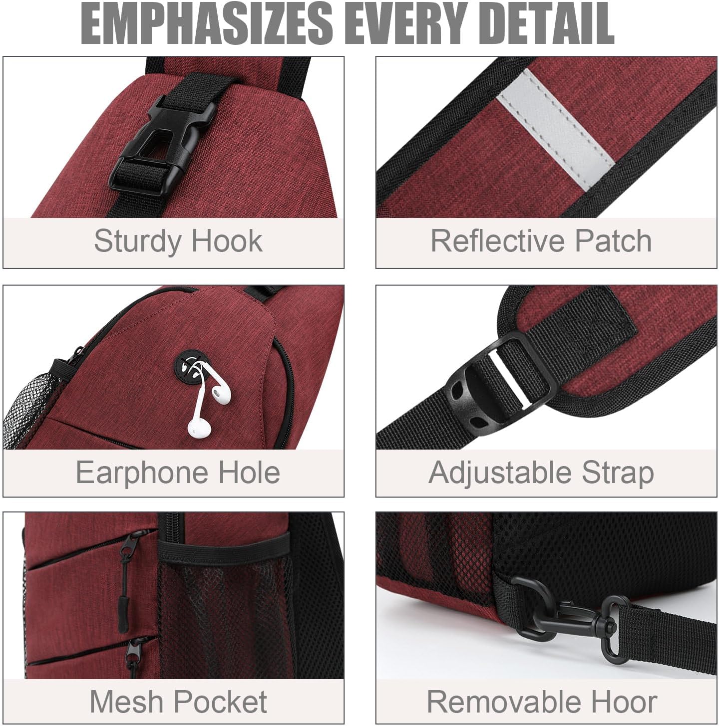 Crossbody Bags for Women Men Trendy Sling Bag Bakpack Casual Chest Bag with Convertible Shoulder Strap