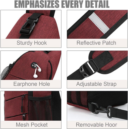 Crossbody Bags for Women Men Trendy Sling Bag Bakpack Casual Chest Bag with Convertible Shoulder Strap