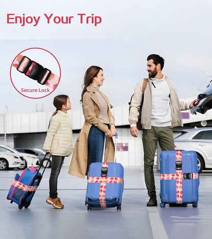 Luggage Straps for Suitcases Travel Belt Luggage Band Heavy Duty Traveling Luggage Identifier Cute Women Girls Unique Accesory,