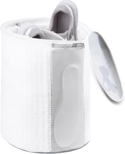 Large Shoe Bag for Washing Machine, Two-Zone Design, 2 Mesh Pockets, One-Step Wash for Complete Cleaning, Durable Invisible Zipper Sneaker Laundry Bag Home Dorm Essentials 9.45" x 13.8"