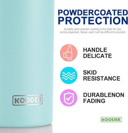 koodee 20 oz Stainless Steel Skinny Tumbler Double Wall Insulated Slim Water Tumbler Cup for Coffee, Tea (Baby Blue)