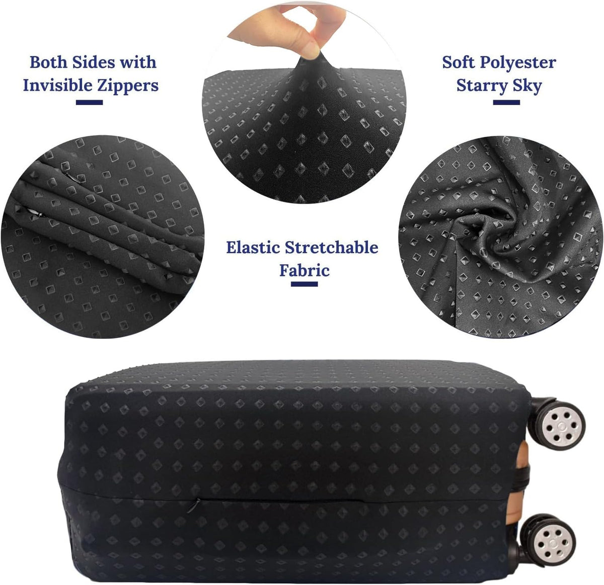 Luggage Cover, THome Protective Washable Suitcase Cover - Travel Elastic Spandex Suitcase Protector Fits 30 to 32 Inch Black