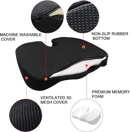 Seat Cushion Premium Memory Foam Non-Slip Coccyx Tailbone Cushion - Image 3