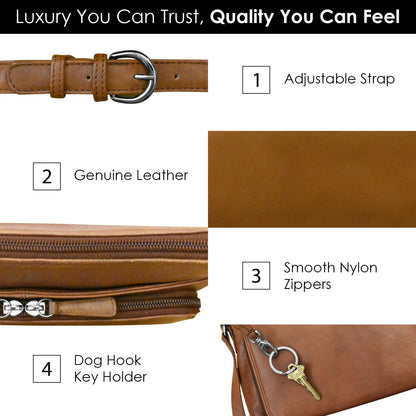 ili New York Genuine Leather Crossbody Bags for Women - Premium RFID Blocking Shoulder Bag Organizer with Adjustable Strap