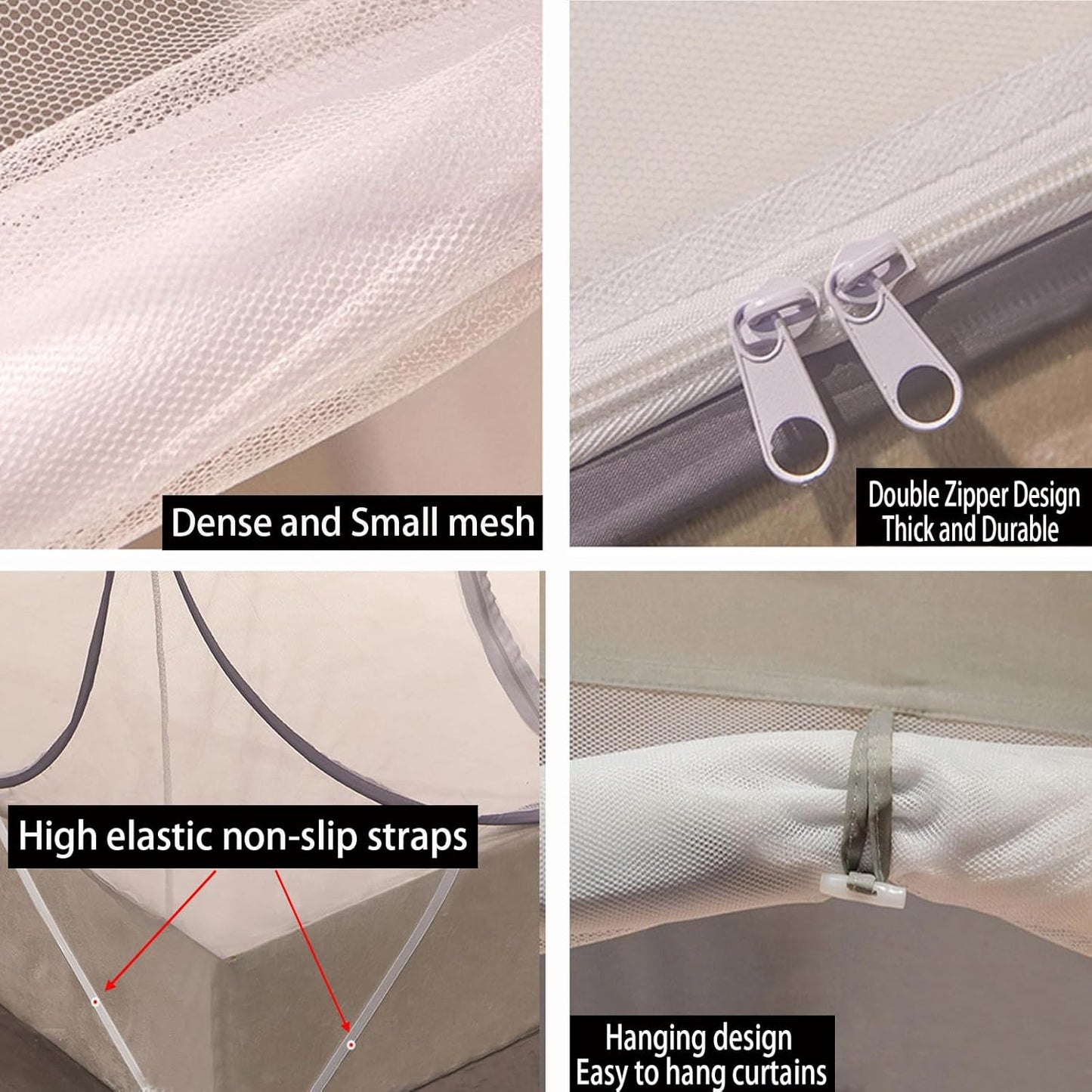 CMINGJ Mosquito Net for Bed, Portable pop up Mosquito Netting with Bottom, Free Installation-Suitable for Bedroom, Camping, Folding Portable Design for Baby Adults (Orange Bear) L79 x W71 x H61