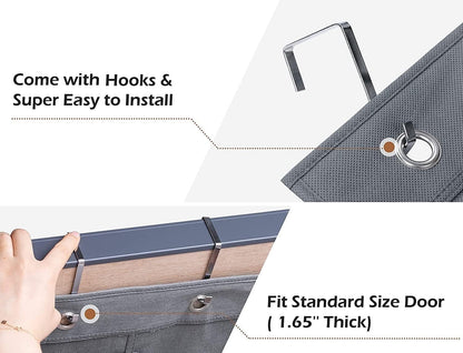 2 Packs Over The Door Hanging Closet Shoes Holder Organizer Shoe Storage Shoe Rack with 6 Pockets (Clear PVC Pockets)