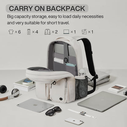 mixi Large Capacity Travel Laptop Backpack, Lightweight Durable College Bookbag Men Woman 15.6" Computer Bag, Water Resistant Outdoor Hiking Backpacks With Multifunction Pockets, 17 Inch Expandable