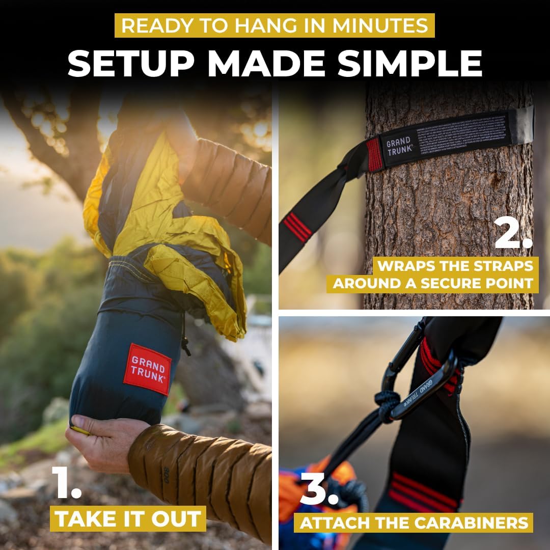 Grand Trunk Double Deluxe Parachute Nylon Hammock - 500lb Capacity Camping Hammock, 10.5x6.5ft, Lightweight & Durable (Heritage)