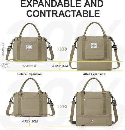 Travel Duffel Bag, Sports Tote Gym Bag, Shoulder Weekender Overnight Bag for Women