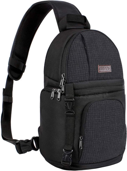 MOSISO Camera Sling Bag, DSLR/SLR/Mirrorless Camera Backpack Case Shockproof Photography Backpack with Tripod Holder & Removable Modular Inserts Compatible with Canon/Nikon/Sony/Fuji
