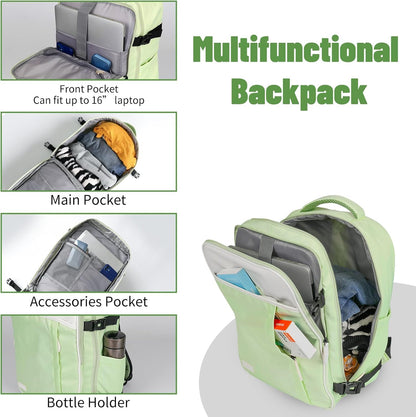 5-Piece Lightweight Luggage with Backpack Sets, ABS+PC Hard Shell Suitcase with TSA Lock & YKK Zipper (Avocado Green, 20in/24in/28in/BP/TB)