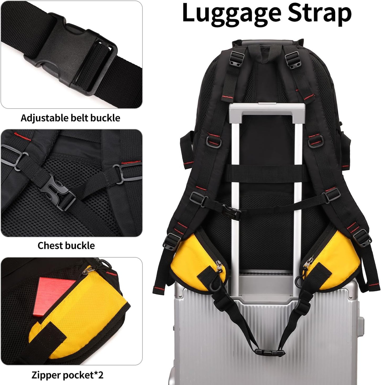 Nerlion 40L Hiking Backpack Travel Backpack for Men Women Camping Waterproof Outdoor Hiking Daypack Lightweight Backpack (Yellow)