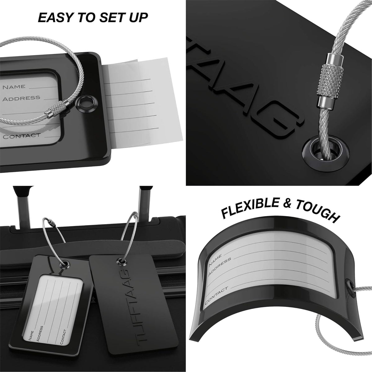 Luggage Tags TUFFTAAG, Business Card Holder, Suitcase Labels, Travel Accessories