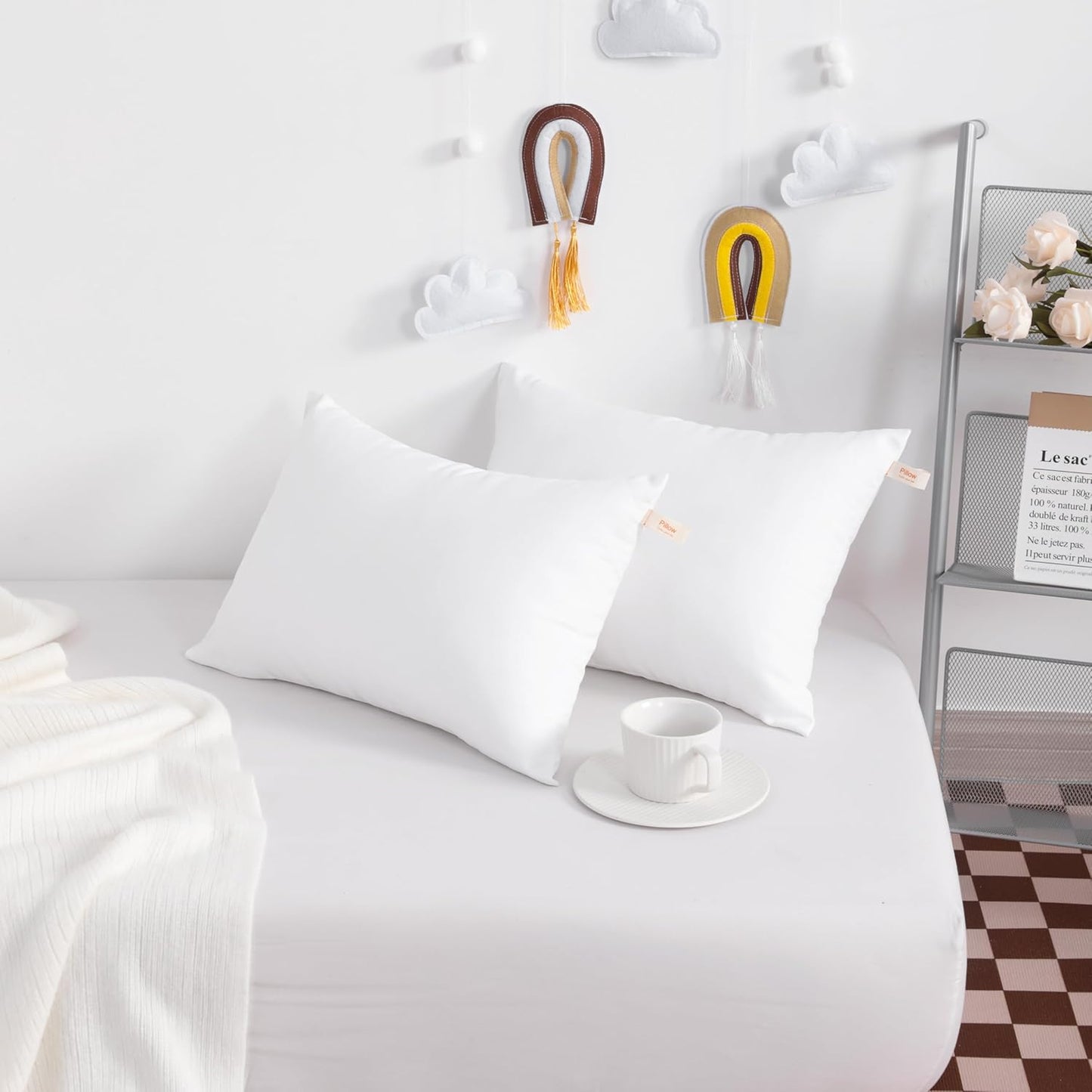 NTBAY Tiny Pillows, Down Alternative 7"x11" Microfiber Mini Pillow for Travel, Pets, Soft Machine Washable Small Pillows for Neck, Wrist, Lumbar and Knee, White