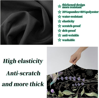 Luggage Cover Suitcase Protector + Luggage Tag, Wild Flowers Hummingbird Travel Suitcase Cover for 22-24 inch Luggage (M) with Concealed Zipper Washable Elastic Cloth Dustproof Anti-Scratch