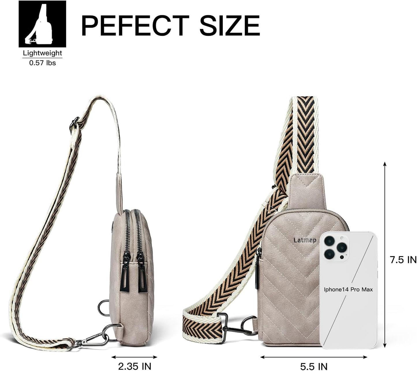 7L Sling Bag for Women Men Leather Small Sling Backpack Daypack Anti Theft Fanny Pack Crossbody Purse Travel