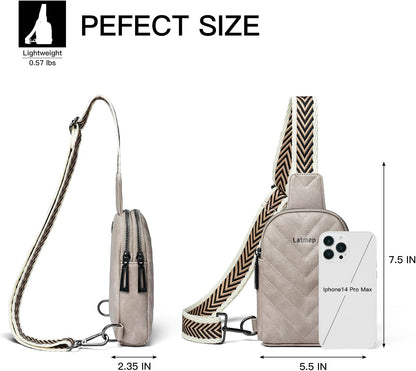7L Sling Bag for Women Men Leather Small Sling Backpack Daypack Anti Theft Fanny Pack Crossbody Purse Travel