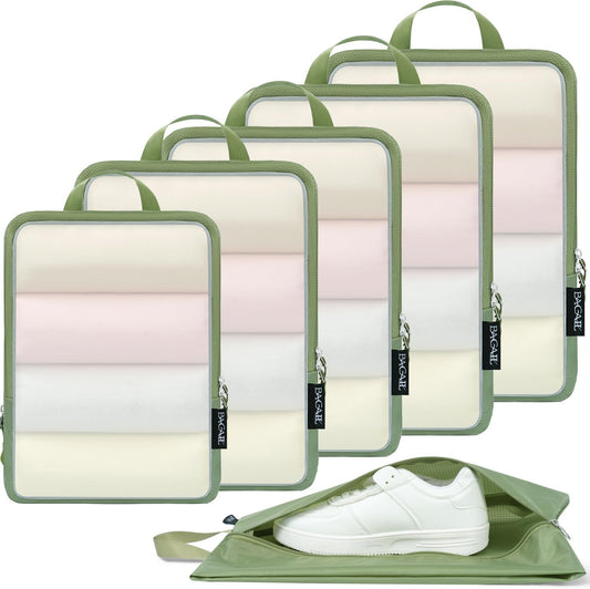 BAGAIL 6 Set Ultralight Compression Packing Cubes Packing Organizer for Travel Accessories Luggage Suitcase Backpack