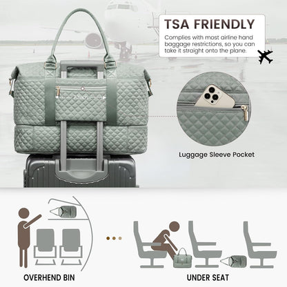 LOVEVOOK Travel Duffle Bag,Weekender Bags for Women with Shoe Compartment，Carry on Overnight Bag with Toiletry Bag,Gym Duffel Bag with Wet Pocket, Hospital Bags for Labor and Delivery