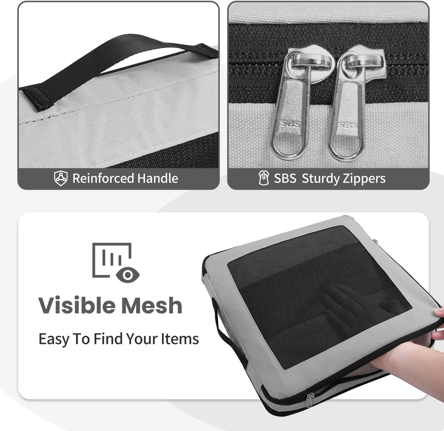 8 Set/6 Set/4 Set Compression Packing Cubes for Travel, Lightweight Vacation Travel Essentials, Travel Accessories for Suitcase Organizer Bags Set, Durable Luggage Organizer