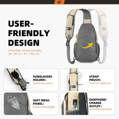 SKYSPER Sling Bag RFID Crossbody Sling Backpack Cross Body Shoulder Bag Travel Hiking Daypack for Women Men