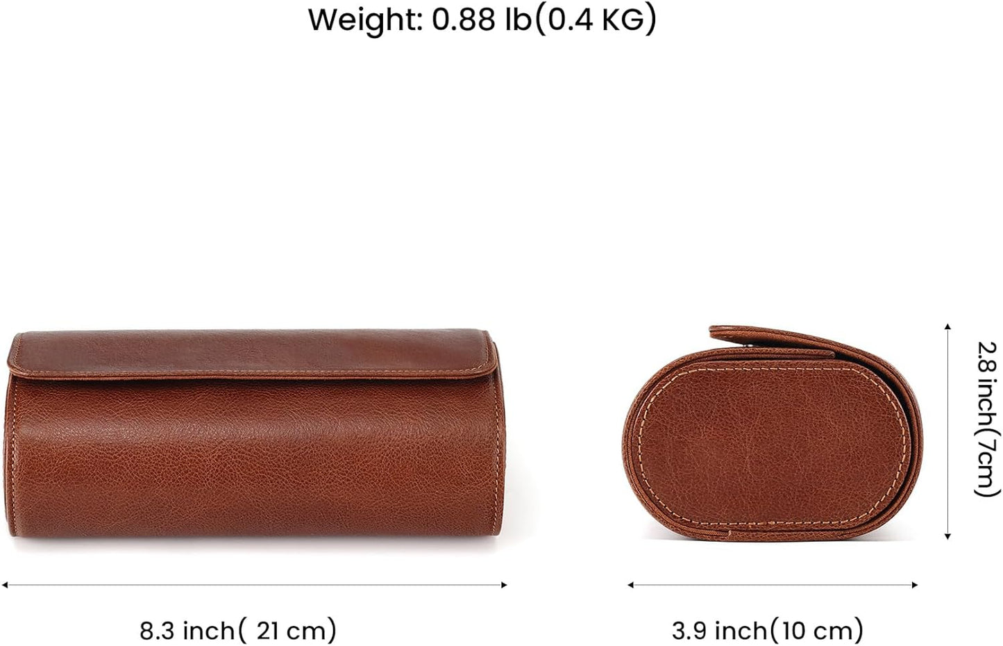 JOYIR Watch Roll for Travel, Genuine Leather Watch Case Organizer with 3 Pillows | Portable Storage & Display Case for Men, Women | Ideal Gift for Father's Day, Birthday, Christmas