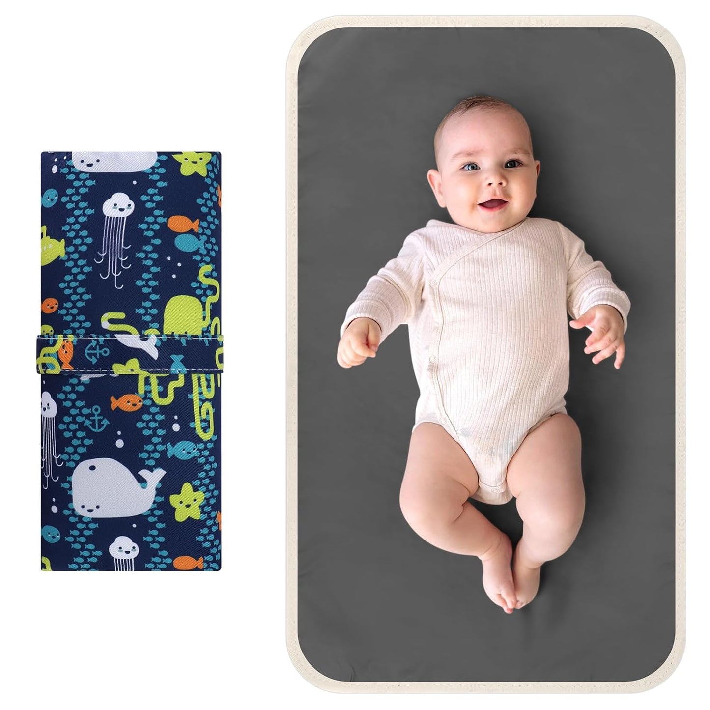 Accmor Portable Diaper Changing Pad, Waterproof Foldable Baby Changing Mat for Travel, Baby Essentials Shower Registry Gifts