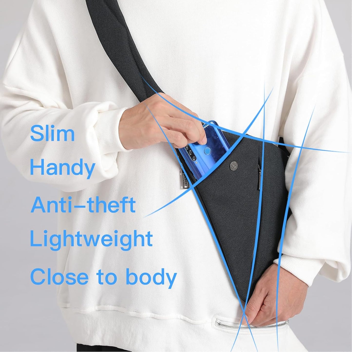 weiatas Sling Bag Chest Shoulder Backpack Crossbody Bags for Men Women Travel Outdoors