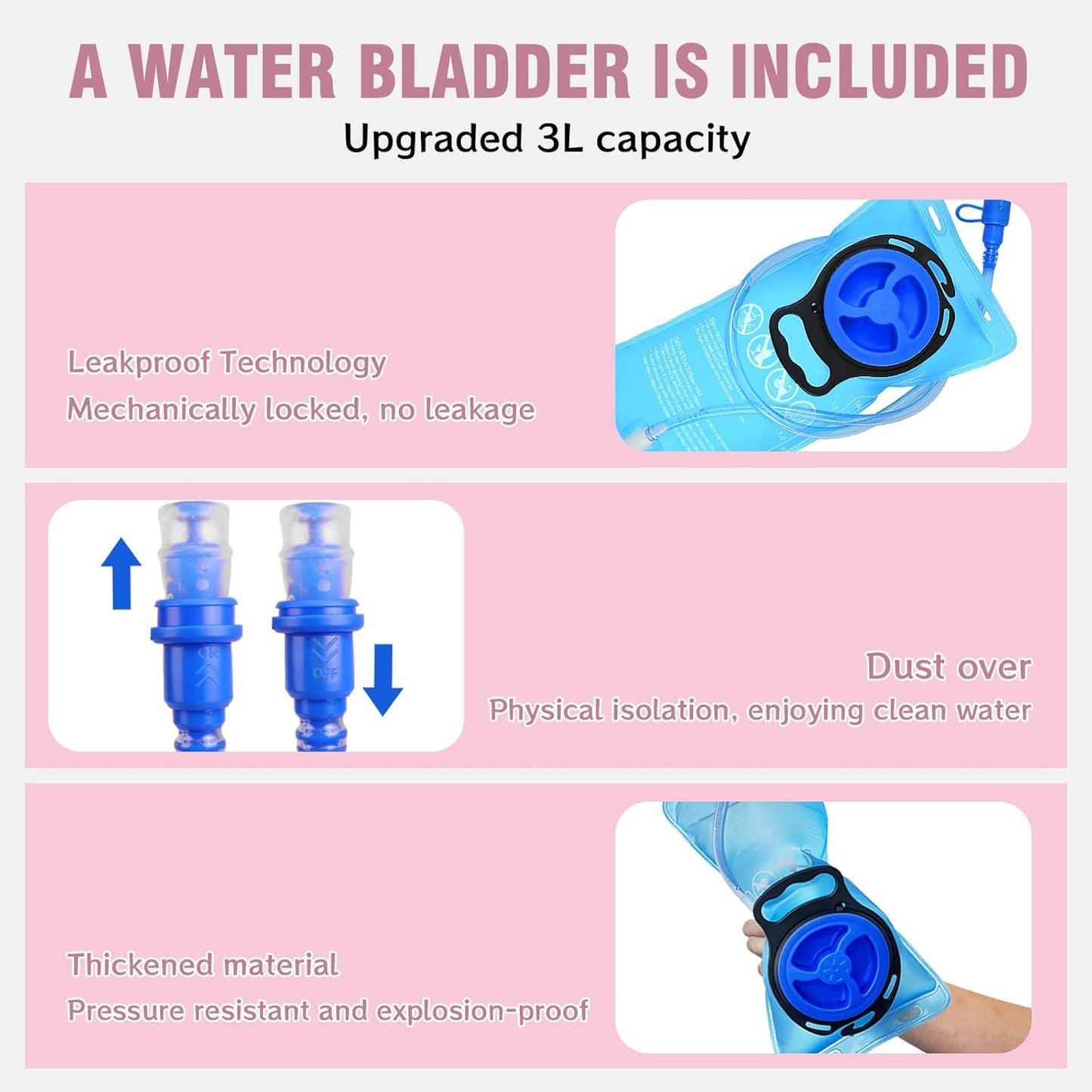 Zavothy 18L Multipurpose Hiking Backpack with 3L Water Bladder – Durable Hydration Backpack with Insulated Bladder Compartment, Hidden Helmet Holder & Rain Cover – for Hiking, Commuting, and Camping