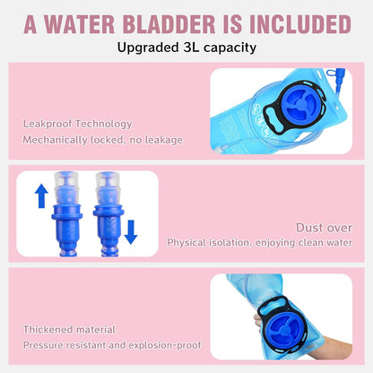 Zavothy 18L Multipurpose Hiking Backpack with 3L Water Bladder – Durable Hydration Backpack with Insulated Bladder Compartment, Hidden Helmet Holder & Rain Cover – for Hiking, Commuting, and Camping