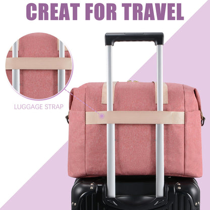 Tuwubi Diaper Bag Tote,Baby Diaper Bag with Pacifier Case Large Travel Diaper Tote Caddy for Mom and Dad Multifunction Large Baby Bag - M-Pink