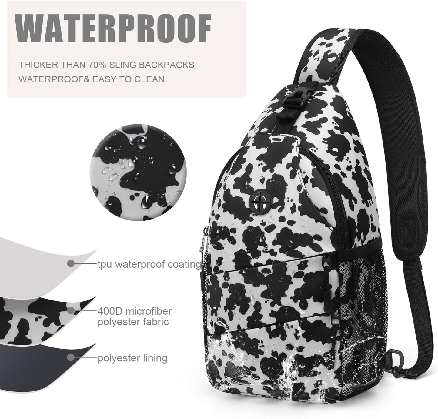 Crossbody Bags for Women Men Trendy Sling Bag Bakpack Casual Chest Bag with Convertible Shoulder Strap