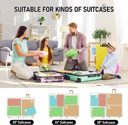 4-Piece Packing Cube Set - Lightweight Luggage Organizers for Travel, Vacation and Suitcases - Durable Accessories with Compression