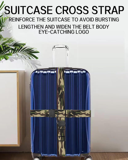 Luggage Straps for Suitcases, Adjustable Travel Belt, Durable Wide Luggage Strap, Cute Suitcase Strap Identifiers with Buckle, Bag Straps for Luggage, Classic Camouflage