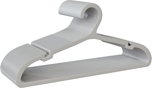 30 Pack Clothes Hangers, Non Slip Plastic Coat Hangers, Space Saving, Heavy Duty, Hanging Dry Wet Clothes, 16.4" x 8.3", Gray, UAPY0530G