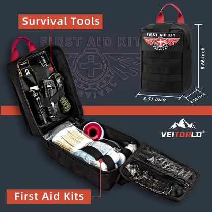VEITORLD Gifts for Men Dad Him Christmas - Survival Gear and Equipment 12 in 1, Survival Kits - Cool Unique Fishing Hunting Birthday Gifts for Husband Teen Boy Boyfriend Women, Mens Stocking Stuffers