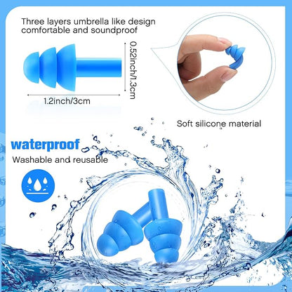 TrelaCo 200 Pairs Silicone Ear Plugs Soft Reusable Waterproof Ear Plugs - Image 2
