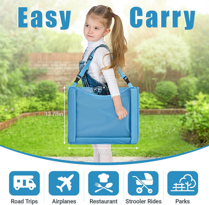 Children Auto Lap Pad - Travel Tray Tablet Holder，Car Seat Lap Tray for Toddlers, Kids，Use on Airplanes, Road Trips, Lap Desk，Tablet Holder and Carry Bag (Blue)